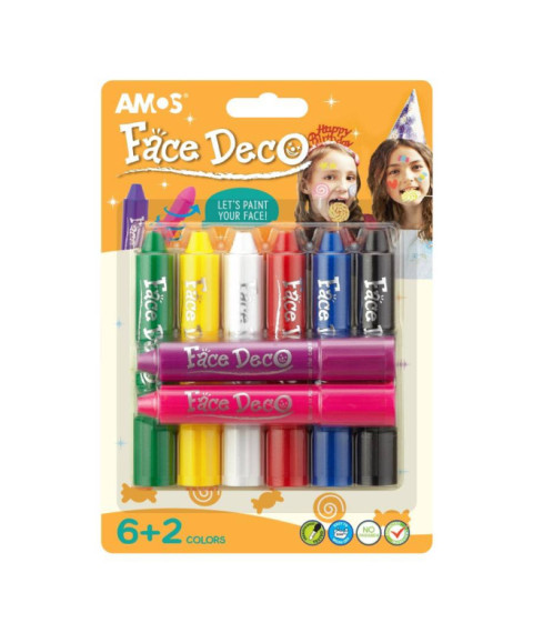 Amos, Face Deco. Cariocă pentru față, 8 culori